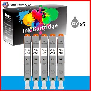 5Pack CLI251 Ink Cartridge for PIXMA MG7120 IP8720 MG6320 (Gray)