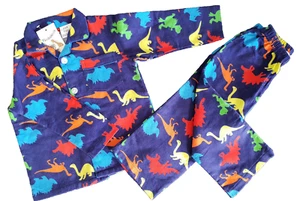 Nuevo con etiquetas Pijamas Niños Talla 1 Azul Oscuro Estampado Dinosaurio Franela Larga Invierno PJ - Imagen 1 de 3