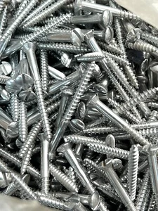 25 QTY. #8 x 2" Chrome Brass Oval Head Slotted Marine Wood Screws~Vintage Boat - Picture 1 of 1