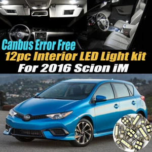 12Pc canbus Error Free Interior LED White Light Bulb Kit for 2016 Scion iM - Picture 1 of 9