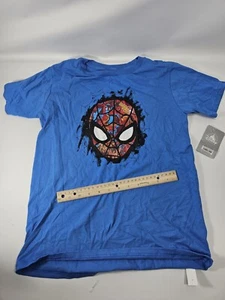 NWT Disney Store Spiderman Boys Shirt Top Blue 10/12 New - Picture 1 of 9