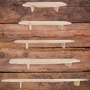 Natural Pine Wooden Floating Shelf Shelves / 5 Sizes / Wall Mounted Storage Rack - Picture 1 of 47