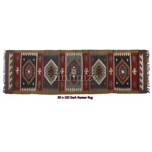 Handmade Kilim Runner Turkish Stair Runenr Vinatge Wool Jute Boho Rug Handwoven - Picture 1 of 4