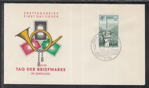 SAAR SAARLAND de hermosa portada FDC 1956 - Día del Estampilla - Imagen 1 de 1