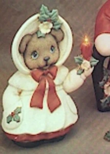 Winter Girl Christmas Teddy Bear Girl Unpainted Ceramic Bisque - Picture 1 of 2