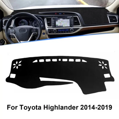 Cubierta de salpicadero antideslizante negra para Toyota Highlander 2014-2019 Foto 1 de 4
