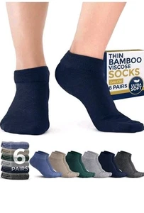 Pembrook Viscose Bamboo Socks Woman - 6 Pairs | Low Cut Thin Socks Multicolor - Picture 1 of 6