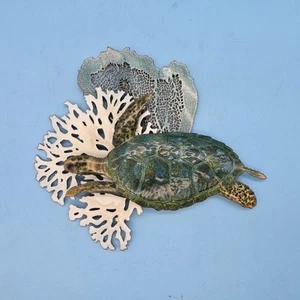 Bovano of Cheshire Enameled Metal Sculpture Wall Art Colorful Reef Sea Turtle - Picture 1 of 8