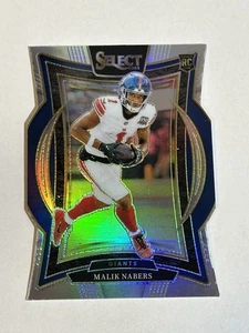 2024 Panini Select Malik Nabers (RC) SILVER PRIZM Die-Cut #29 Concourse GIANTS - Picture 1 of 2