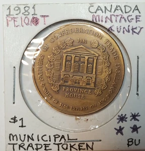 1981 Charlottetown, PEI $1 McGee dollar token uncirculated PE-10T - Picture 1 of 4