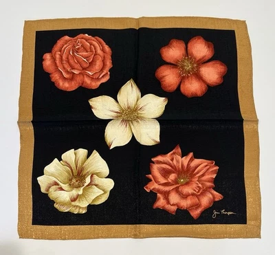 JIM THOMPSON Pañuelo de Seda Servilleta Mini Bufanda Floral Bolsillo Cuadrado 18.5” Foto 1 de 4