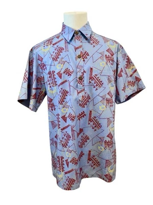 *Vintage New* NAKE’U AWAI XL Blue Tribal Pullover Hawaiian Print Shirt - Image 1 of 4