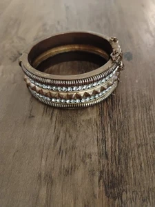 Juicy Couture Goldfarben Strass Schwer Armreif Offen Sicherheitskette, Krone  - Bild 1 von 5