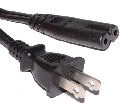 Netzkabel - US 2 Pin Stecker auf C7 Blei Figur acht Abbildung 8 Kabel 1 m/3 Fuß/2 m/6 Fuß - Bild 1 von 4