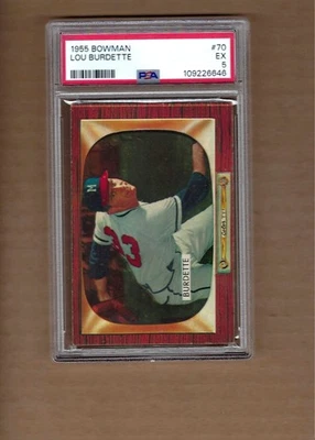 1955  BOWMAN  LOU  BURDETTE  #  70     PSA   5 - Image 1 of 2