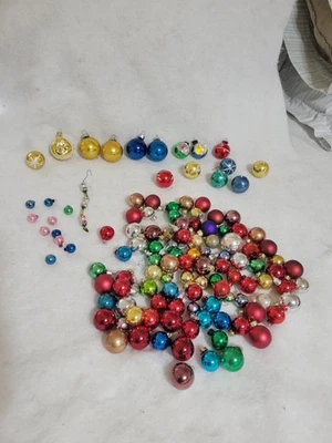 Lg. Lot of VNTG Glass Ball Ornaments 1/2" -2" Multicolor Made In USA - Image 1 of 4