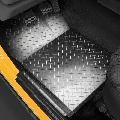 For Jeep CJ5 1959-1975 Warrior 902BRD 1st Row Polished Diamond Plate Floor Mats Foto 1 de 2