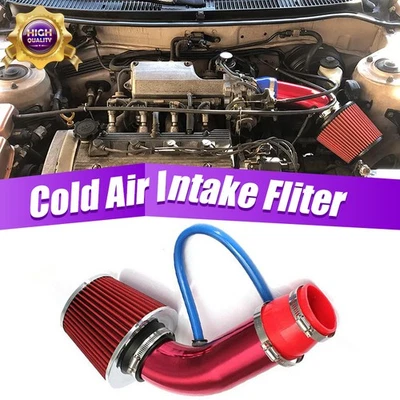 Cold Air Intake Filter Induction Kit Pipe Power Flow Hose System Accessories‘Red - Image 1 of 4