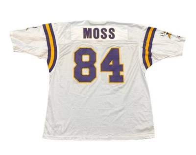 Camiseta Minnesota Vikings 2XL 52 Randy Moss White Champion Vintage  Foto 1 de 4