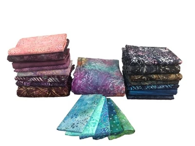 7 lbs Quilt Fabric Lot | Batik Variety Bundle | 22 Assorted Pieces & Sizes - Image 1 of 4