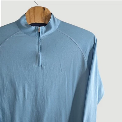 Camisa de golf Peter Millar Seaside Quarter Zip Pullover para hombre XL azul manga larga Foto 1 de 4
