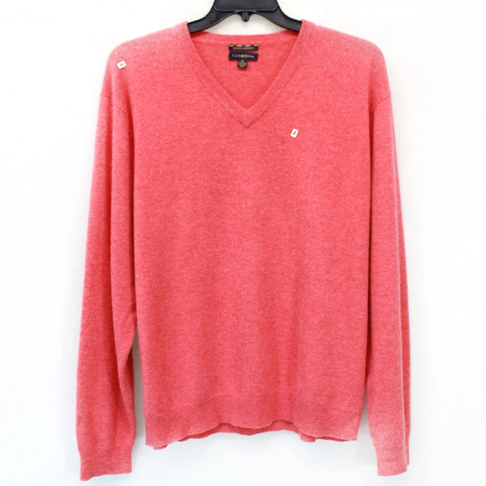 Suéter Jersey Macy's Club Room Estate 2 Capas 100% Cachemira Cuello en V XL Foto 1 de 4