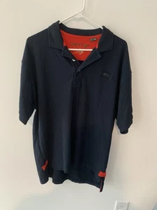 Orvis Navy Polo Styke Shirt Herren Large. Rotes Kontrastfutter - Bild 1 von 5