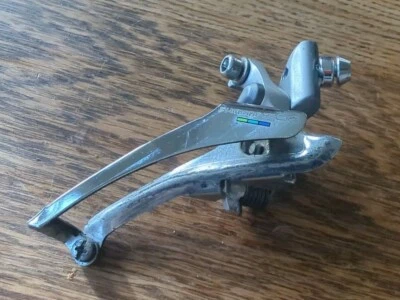 Vintage Shimano 600 Tri-Color FD-6400 braze-on mount Front Derailleur - Image 1 of 4