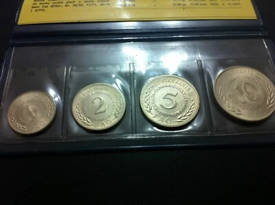 YUGOSLAVIA COIN SET - 1970 / 1976 F.A.O- 4 COIN UNCIRCULATED SET ! - Image 1 of 4