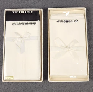 Juego de 3 pañuelos vintage de algodón bordados blanco y negro pañuelo - Imagen 1 de 9