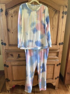 Women’s Ekouaer Blue Pink Breastfeeding 2 Piece Pajamas Set Size XXL - NWT - Picture 1 of 8