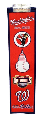 Washington Nationals 8x32 Embroidered Genuine Wool MLB Heritage Banner Pennant Cover