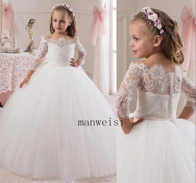 New Communion Party Prom Princess Pageant Bridesmaid Wedding Flower Girl Dress  - Image 1 of 4