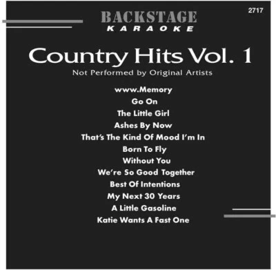 Country Hits Vol-1 Karaoke CD+G 12 Tracks Backstage 2717 New  in Black Sleeve - Image 1 of 2