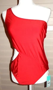 Seafolly Women's 80's Flashback Shoulder One Piece Swimsuit, Chilli Red, US 12 - Picture 1 of 9