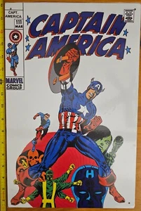 MARVEL Officially Licensed 17x11 Metal Poster: CAPTAIN AMERICA 111 by Steranko - Picture 1 of 2