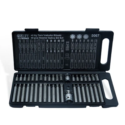 CCLIFE 40tlg XZN Innen Vielzahn Sechskant Torx Steckschlüssel Nuss Set