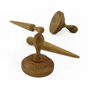 Round Pot Tamper and Mini Dibber Set - Oak Wood - Made in England - Picture 1 of 1