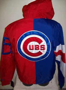 CHICAGO CUBS STARTER Hooded Jacket  S, M, L, XL, 2X RED & BLUE - Picture 1 of 10