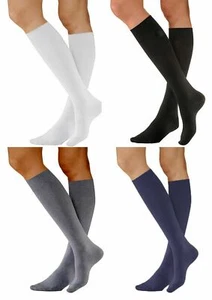 Kniehohe baumwollreiche Socken für Kinder Mädchen schwarz grau marineblauweiß Schuluniform - Bild 1 von 5
