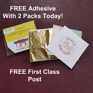 Gold Leaf Gilding Sheets 24K Colour 12 Grams Art Crafts Design With Gilder's Tip - Picture 1 of 8