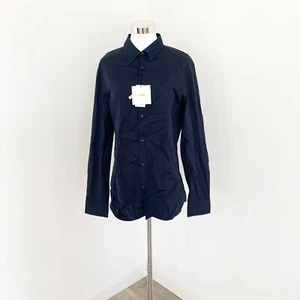 Calvin Klein Solid Stretch Slim Dress Shirt Mens M Dark Sapphire Long Sleeve New - Picture 1 of 13