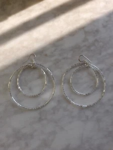 orecchini a doppio cerchio e collana in vetri swarosky a  più fili - Foto 1 di 4