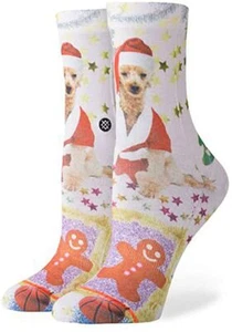 Stance Kinder weiß Crew Polyester Urlaub Frau Pfoten Mädchen Freizeit Socken Gr. L 2-5,5 - Bild 1 von 1