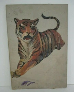 1919 JOHN FLEMING GOULD Original Oil Painting of Tiger - Picture 1 of 2