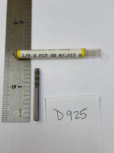 1 NUEVA FRESA DE EXTREMO DE CARBURO DE 1/8" DE DIÁMETRO EE. UU. .015 CR. 4 FL. 1/2" LOC (D925) - Imagen 1 de 4