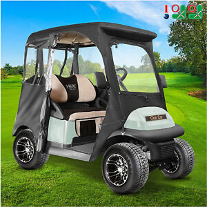 Golf Cart Enclosure for Club Car Precedent 2 Passenger 600D Black Driving Cover