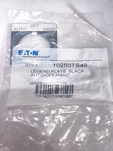 EATON CUTLER HAMMER 10250TS49 PLACA LEYENDA NEGRO - AUTOMÁTICO FUERA DE MANO - Imagen 1 de 1