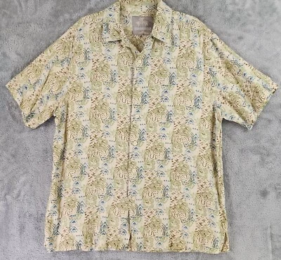 Camisa Margaritaville Para Hombre Mediana Mezcla Seda Informal Playa Abotonada Manga Corta Foto 1 de 4