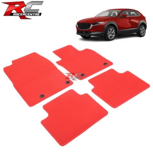 Fits 20-24 Mazda CX-30 Nylon Car Floor Mats 1st 2nd Row Custom Liner 4PCS Red - Picture 1 of 8